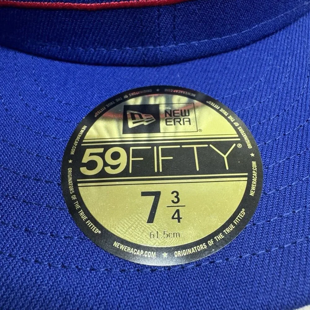 NEW Los Angeles Dodgers New Era 59Fifty Stacked Logo Fitted Cap Hat Blue 7 3/4